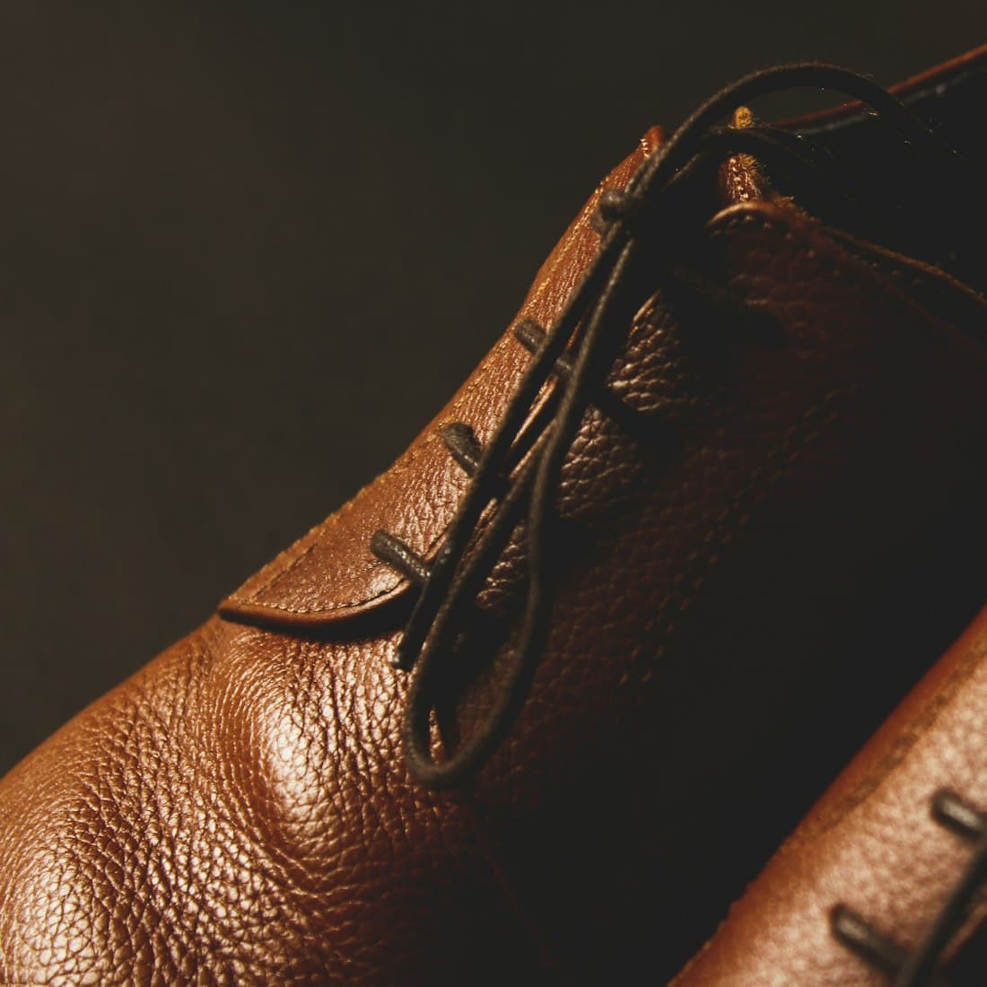 pair of brown leather shoes